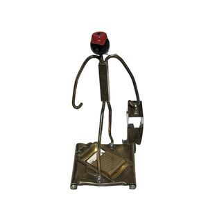 Rare Vintage Art Deco 1940s Johnny Bellhop Phillip Morris Brass & Wood Figurine